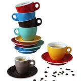 Cafes Richard Colored Espresso Cup & Saucer Set of 6