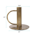 Italo Tall Antique Brass Candle Holder with Handle
