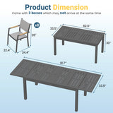 8-Person Aluminum Patio Dining Set, Extendable Table
