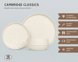 Kook 12-Piece Ceramic Dinnerware Set for 4