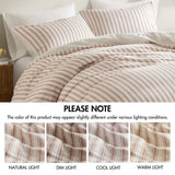 3 Piece Classic Stripe Down Pattern Duvet Set, Terracotta