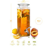 Kook Glass Drink Dispenser with Steel Spigot