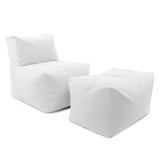 Outdoor Pouf Chair Cover- Seascape Natural