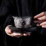 Nine-Tailed Silver Fox Coffee Cup & Saucer Set