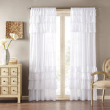 Oversize Ruffle White Window Curtain