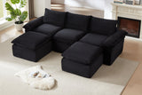 VELLO 111" 3-Seater Sofa with 2 Ottomans