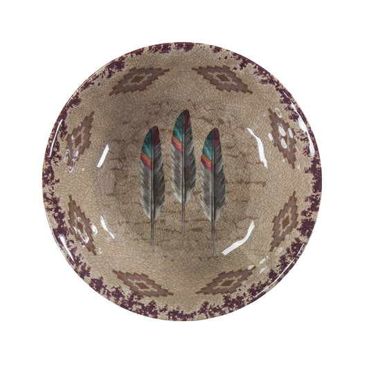 Feather Southwestern Melamine Dinner Bowls, Set of 24