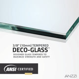 ANZZI 60 in. x 76 in. Frameless Sliding Shower Door, 3/8" TSUNAMI GUARD Glass, Exposed Rollers and RHINO ALLOY Hardware