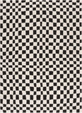 Lajos Black & White Checkered Plush Rug
