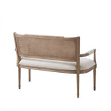 Compact Rattan Banquette Settee, Beige/ Reclaimed Natural