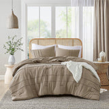 Soft Washed Pinch Pleat Comforter, Khaki