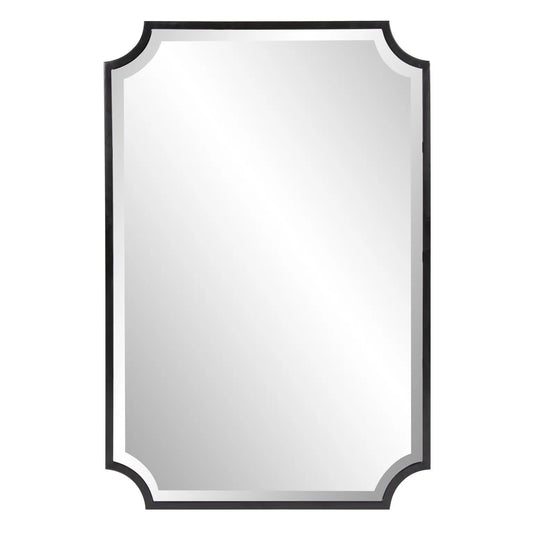 Hastings Brushed Black Shield Mirror
