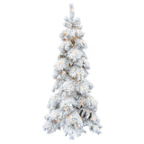 4-Ft. Elk Mountain Snow Flocked Tree with Warm White LED Lights