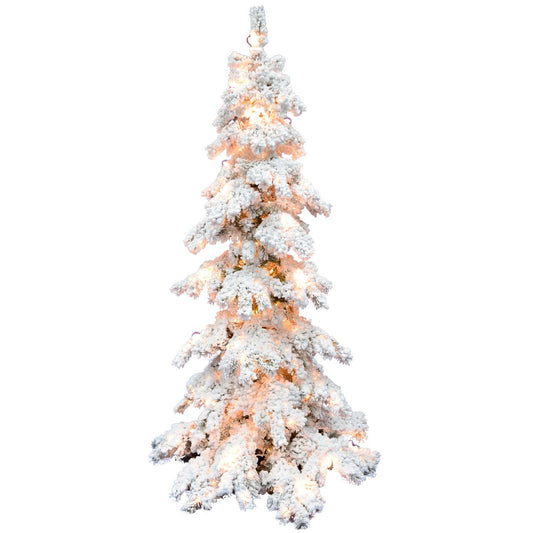 7.5-ft. Elk Mountain Snow Flocked Christmas Tree with Warm White Lights