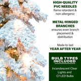 7.5-ft. Elk Mountain Snow Flocked Christmas Tree with Warm White Lights