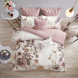 Shabby Chic Floral Comforter/Duvet Cover Set, Blush