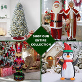 Indoor 7.5-Ft Snow Flocked Fiber Optic Prelit Christmas Tree with Festive LED Dancing Lights
