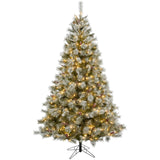 6.5-Ft Homestead Pine Flocked Christmas Tree with Pinecones and Berries