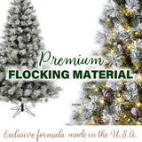 6.5-Ft Homestead Pine Flocked Christmas Tree with Pinecones and Berries