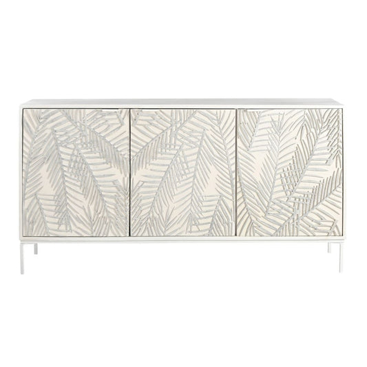 Fern 57" Sideboard with Three Doors in Coastal White