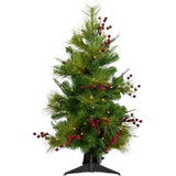 Newberry Pine Artificial Tree with Battery Operated Warm White LED Lights
