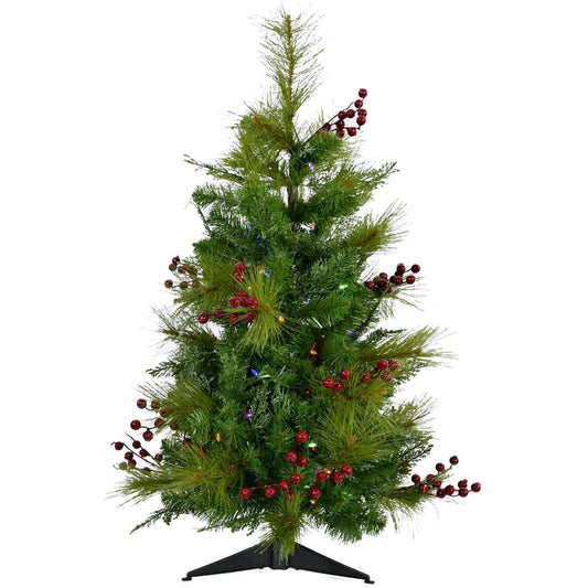 Newberry Pine Artificial Tree with Battery Operated Warm White LED Lights