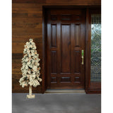 Set of 3 Snowy Alpine Trees with White Incandescent Lights (2-Ft., 3-Ft., & 4-Ft.)