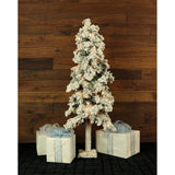 Set of 3 Snowy Alpine Trees with White Incandescent Lights (2-Ft., 3-Ft., & 4-Ft.)