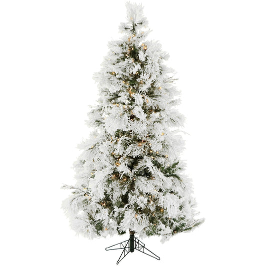 Flocked Snowy Pine Christmas Tree