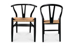 Ventana Dining Chair Black And Natural - Set Of Two