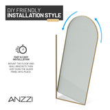 Ember Series 34 in. x 78 in Framed Arch Fixed Shower Screen Door with 8mm Tempered Clear or Fluted Glass