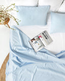 Sky blue linen-cotton pillowcase