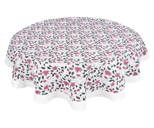 Pink Floral Tablecloth
