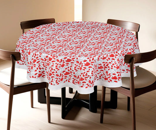 Red Floral Tablecloth