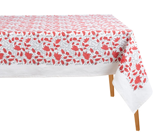 Floral Tablecloth - Red Cloth Tablecloth