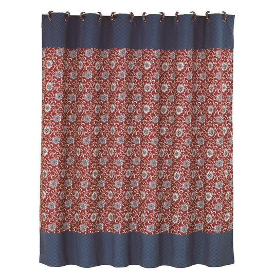 Floral Shower Curtain with Blue Detail, 2 MOQ