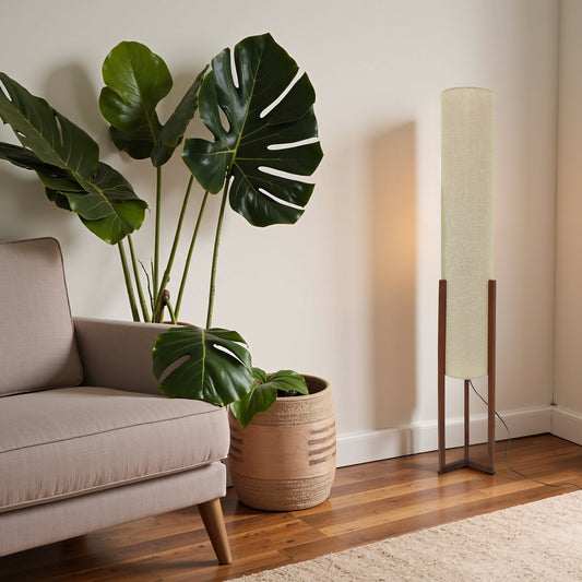Floria Floor Lamp Walnut and Natural