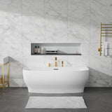 Bank Series 65 in. x 31 in. Flat Bottom Acrylic Freestanding Soaking Bathtub with Center Drain and Faucet