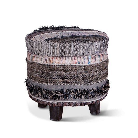 Marrakech 18" Accent Storage Stool in Moroccan Fluffy Black