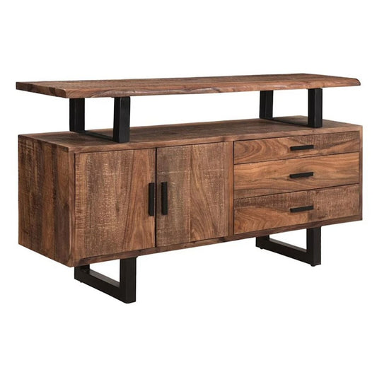 Miles 63" Live Edge Top Sideboard in Brownstone