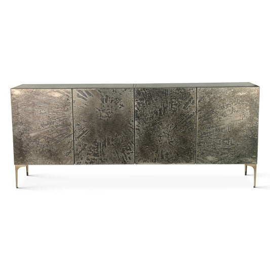 Mojave 83" Four Door Buffet in Desert Patina with Brass Base