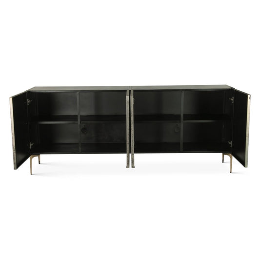Mojave 83" Four Door Buffet in Desert Patina with Brass Base