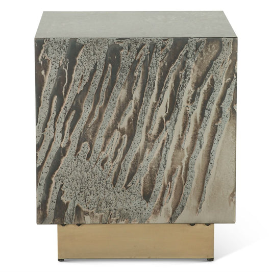 Mojave 20" Side Table in Desert Patina with Brass Base