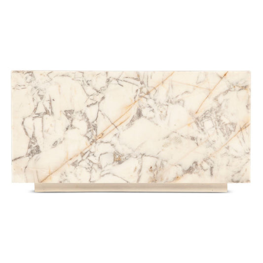 Nile 32" Drum Coffee Table in Alabaster Marble