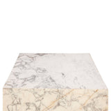 Nile 32" Drum Coffee Table in Alabaster Marble