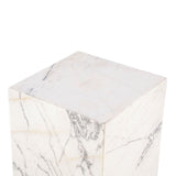 Nile 15" Drum Side Table in Alabaster Marble
