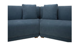 Fraser 3 Piece Modular Sectional with Wedge Slipper Deep Blue