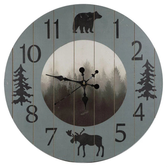 Foggy Forest Rustic Lodge Wall Clock, 4 MOQ
