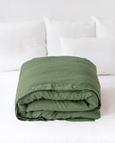 Forest green linen duvet cover