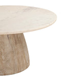 Palm Springs 36" Coffee Table with White Marble and Whitewash Modern Base
